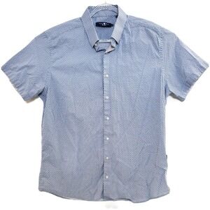 Stone Rose Shirt Mens 2XL Light Blue Short Sleeve Geometric‎ Print TENSSW23-400